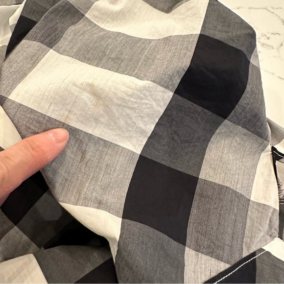 Burberry London Blue Label Black White Plaid Puff Sleeve Silk Pencil Dress 38 S - Picture 11 of 16